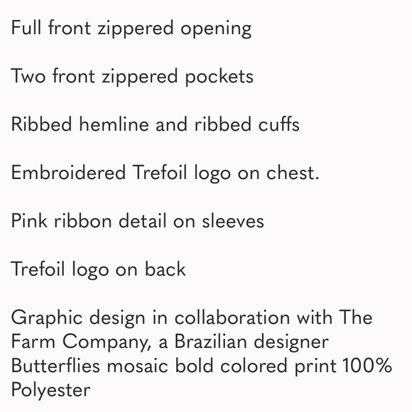 🦋NEW ADIDAS X FARM RIO BARBOMIX TEAL BLUE BUTTERFLY ZIP UP JACKET XS - Picture 5 of 7